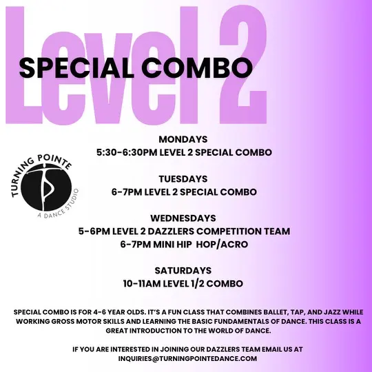 Level 2 - Special Combo class schedule & details